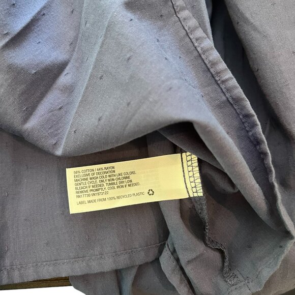 Women's NWT Universal Thread Blue Puff‎ Sleeve Peasant Top Size Large - Picture 4 of 4